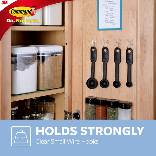 Small Wire Toggle Hooks, Clear, Damage-free Decorating, 3 pack, 9 hooks per pack, Command, plus 3 My Outlet Mall Resealable Storage Pouches