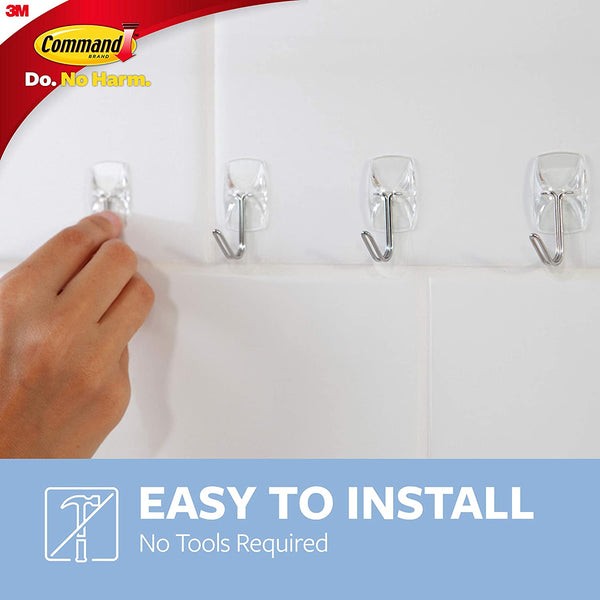 Small Wire Toggle Hooks, Clear, Damage-free Decorating, 3 pack, 9 hooks per pack, Command, plus 3 My Outlet Mall Resealable Storage Pouches