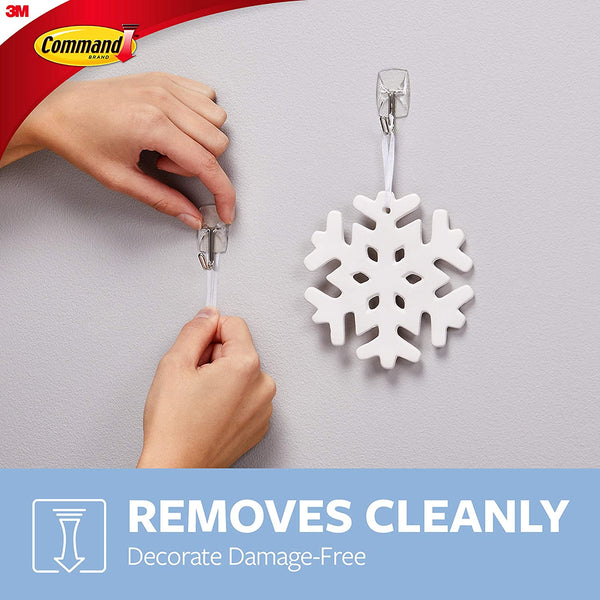 Small Wire Toggle Hooks, Clear, Damage-free Decorating, 3 pack, 9 hooks per pack, Command, plus 3 My Outlet Mall Resealable Storage Pouches