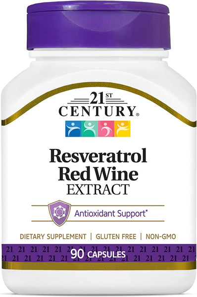 21st Century Resveratrol Red Wine Extract Capsules, 90 Count