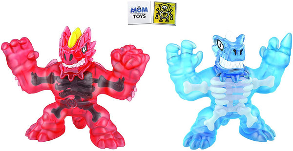 MOTIONRUSH Heroes of Goo JIT Zu Dino X-Ray Action Figure 2 Pack - Tyro and Blazagon with 2 My Outlet Mall Stickers
