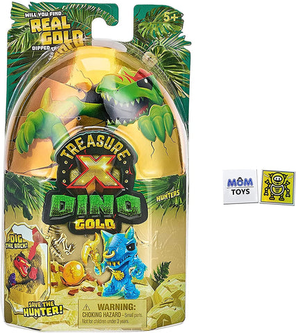 Treasure X Dinosaur Gold - Dino Hunters Pre-Historic Unboxing Adventure Single Pack Bundle - Styles May Vary with 2 My Outlet Mall Stickers
