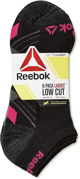 Reebok Womens Socks Performance Training Cushion Low Cut Ultralight Socks 6-Pack
