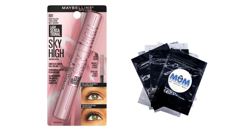 Washable Mascara  Maybelline Lash Sensational Sky High Mascara, Very Black , 1 pack - 0.24 fl oz - plus 3 My Outlet Mall Resealable Storage Pouches