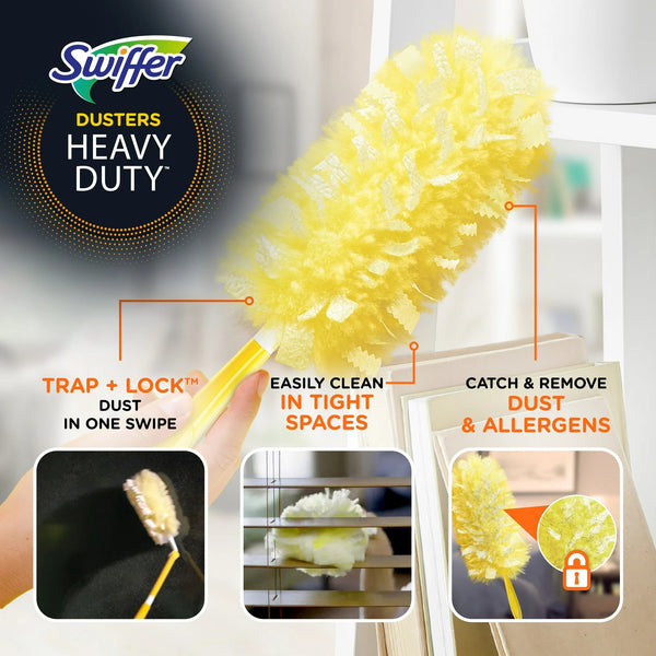 Dusters with Extension Pole, Cleaning Kit includes 6ft Extendable Handle + 4 Duster Refills - 1 pack - plus 3 My Outlet Mall Resealable Storage Pouches