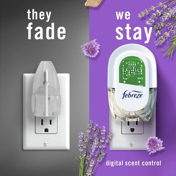Plug Refill Odor-Fighting Air Freshener Mediterranean Lavender Scent - 1 pack - 2 count per pack - plus 3 My Outlet Mall Resealable Storage Pouches