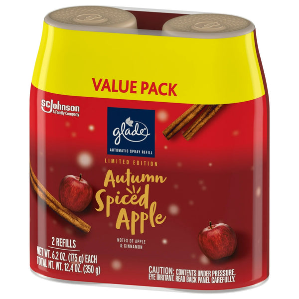 Automatic Spray Refills, Air Freshener, Autumn Spiced Apple, Fragrance Infused with Essential Oils- 1 pack - 2 count per pack - plus 3 My Outlet Mall Resealable Storage Pouches