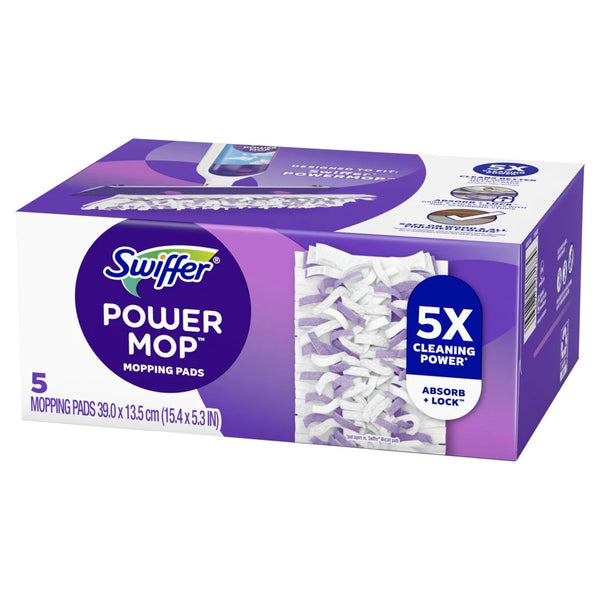 PowerMop Multi-Surface Mopping Pad Refills for Floor Cleaning - 2 packs - 5 count per pack - plus 3 My Outlet Mall Resealable Storage Pouches