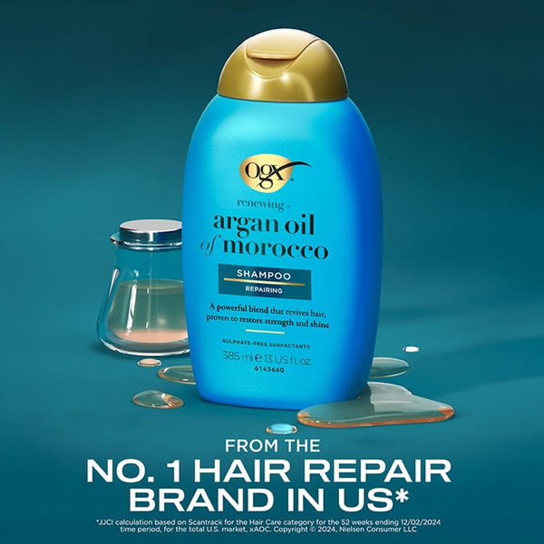Extra Strength Argan Oil of Morocco Hydrating Shampoo - 2 packs - 13Fl oz per pack - plus 3 My Outlet Mall Resealable Storage Pouches