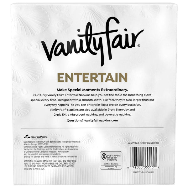 Entertain Paper Napkins - 1 pack - 40 Count per pack - plus 3 My Outlet Mall Resealable Storage Pouches