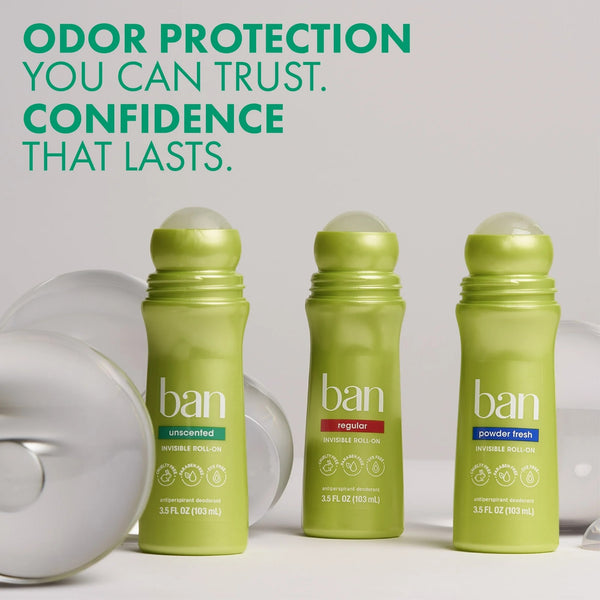 Invisible Roll-on Antiperspirant Deodorant for Women and Men, Unscented - 2 packs - 3.5 oz per pack - plus 3 My Outlet Mall Resealable Storage Pouches