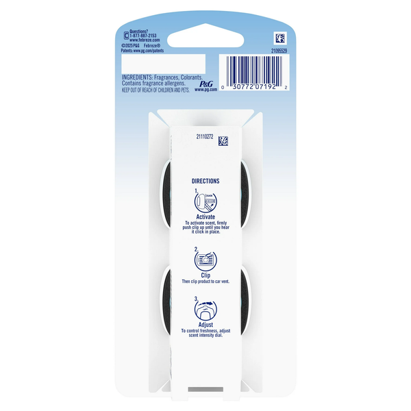Car Air Freshener, Odor-Fighting Car Vent Clip, Morning Shower - 1 pack - 2 count per pack plus 3 My Outlet Mall Resealable Storage Pouches