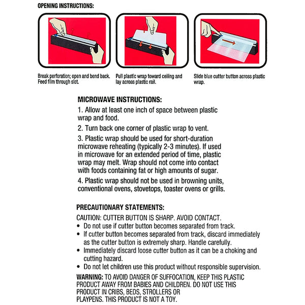 Slide Cutter Plastic Wrap - 1 pack -  400 square feet per pack - plus 3 My Outlet Mall Resealable Storage Pouches