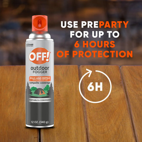 Outdoor Mosquito Fogger, Campsite Insecticide with up to 6 Hours of Protection - 3 packs - 12 oz per pack - plus 3 My Outlet Mall Resealable Storage Pouches