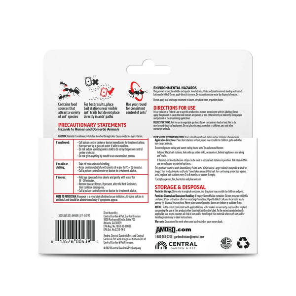 Ant Kills Ant Killer Bait Station - 2 packs - plus 3 My Outlet Mall Resealable Storage Pouches