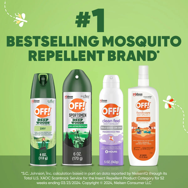 Deep Woods Long Lasting Protection 25% Deet Insect Repellent VIII Aerosol - 2 packs - 4 oz per pack - plus 3 My Outlet Mall Resealable Storage Pouches