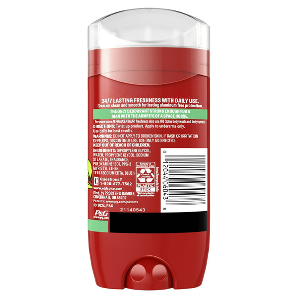 Aluminum Free Deodorant for Men, Alphascentauri, Green Herbal Scent - 1 pack - 3 oz per pack - plus 3 My Outlet Mall Resealable Storage Pouches
