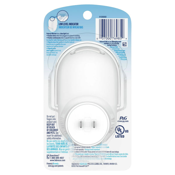 Odor-Fighting Fade Defy Plug Air Freshener Warmer Device, Fresh - 1 pack - 1 count per pack - plus 3 My Outlet Mall Resealable Storage Pouches