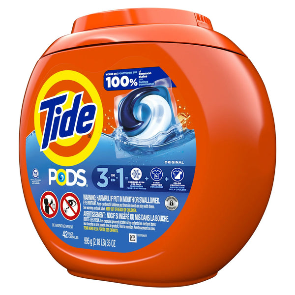 PODS Laundry Detergent Packs, Original Scent- 1 Pack - 42 count - plus 3 My Outlet Mall Resealable Storage Pouches