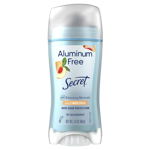 Aluminum Free Women's Deodorant Solid, White Peach - 1 pack - 2.4 oz per pack - plus 3 My Outlet Mall Resealable Storage Pouches