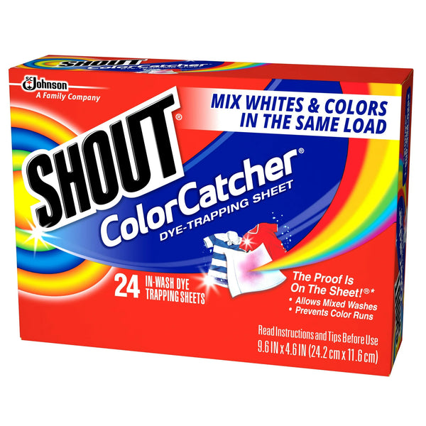 Color Catcher, Laundry Dye-Trapping Sheets -  2 Packs- 24 Sheets per pack plus 3 My Outlet Mall Resealable Storage Pouches