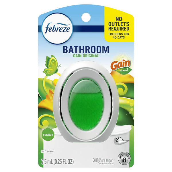 Bathroom Air Freshener, Small Spaces Odor-Fighting, Gain Original - 2 packs - plus 3 My Outlet Mall Resealable Storage Pouches