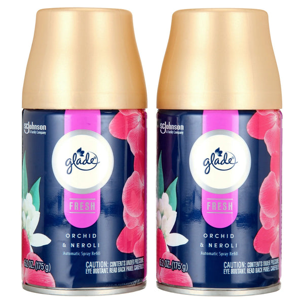 Automatic Spray Refill, Air Freshener, Infused with Essential Oils, Orchid & Neroli - 2 packs - 2 count per pack - plus 3 My Outlet Mall Resealable Storage Pouches