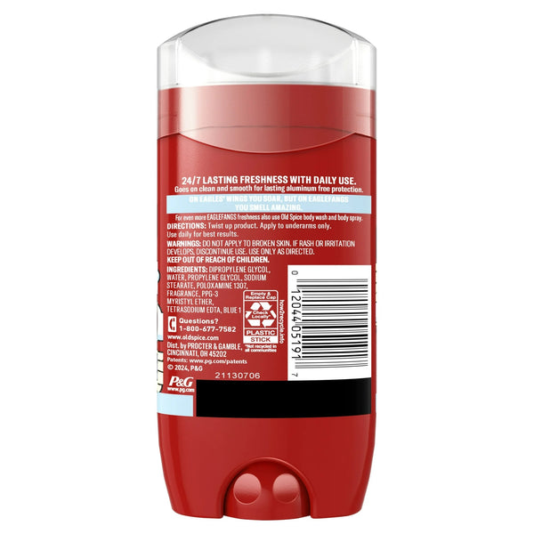 Aluminum Free Deodorant for Men, Eaglefangs, Fresh Cloud Scent - 1 pack - 3 oz per pack - plus 3 My Outlet Mall Resealable Storage Pouches