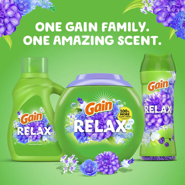 In-Wash Laundry Scent Booster Beads, Relax, Dewdrop Dream - 1 pack - 12.2 oz per pack plus 3 My Outlet Mall Resealable Storage Pouches