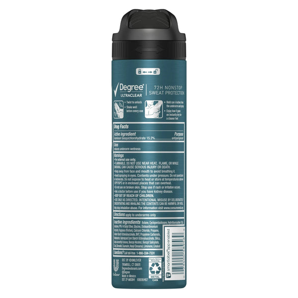Ultra Clear Long Lasting Men's Antiperspirant Deodorant Dry Spray, Woody - 2 packs - 3.8 oz per pack - plus 3 My Outlet Mall Resealable Storage Pouches