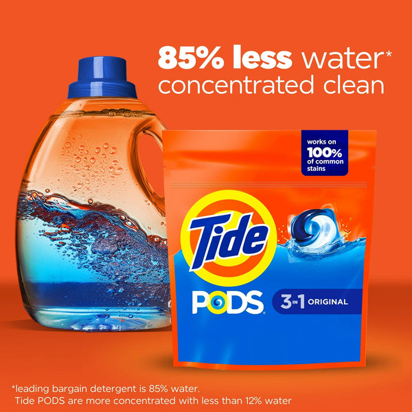 Pods Liquid Laundry Detergent Pacs, Original Scent - 1 pack - 16 Count - plus 3 My Outlet Mall Resealable Storage Pouches
