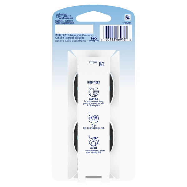 Car Air Freshener, Odor-Fighting Car Vent Clip, Laundry Fresh - 1 pack - 2 count per pack plus 3 My Outlet Mall Resealable Storage Pouches