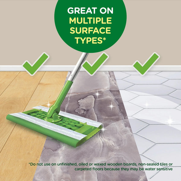 Sweep + Mop, Wet Pads Refill, Floor Cleaner, Cleaning Cloths, Gain - 1 pack - 24 count per pack - plus 3 My Outlet Mall Resealable Storage Pouches