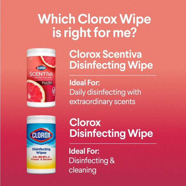Scentiva Bleach-Free Cleaning Wipes, Grapefruit & Orange Blossom - 2 packs - 75 count per pack - plus 3 My Outlet Mall Resealable Storage Pouches