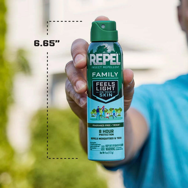 Insect Repellent Family, Deet Alternative Lightweight Aerosol Spray - 2 packs - 4 oz per pack - plus 3 My Outlet Mall Resealable Storage Pouches