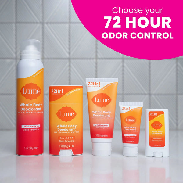 Whole Body Deodorant for Women Smooth Solid Stick  Aluminum Free, Clean Tangerine - 2 packs - 2.6 oz per pack - plus 3 My Outlet Mall Resealable Storage Pouches