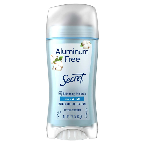 Aluminum Free Women's Deodorant Solid, Cotton - 1 pack - 2.4 oz per pack - plus 3 My Outlet Mall Resealable Storage Pouches