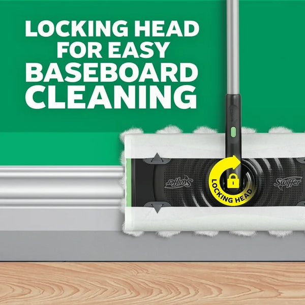 Sweep and Mop Deluxe, 2-in-1 Mopping and Sweeping Kit, Multi-Surface Floor Cleaning, Kit Includes 1 Sweeper Device, 5 Heavy Duty Dry Sweeping Cloths, 3 Heavy Duty Wet Mopping Cloths - 2 packs - plus 3 My Outlet Mall Resealable Storage Pouches