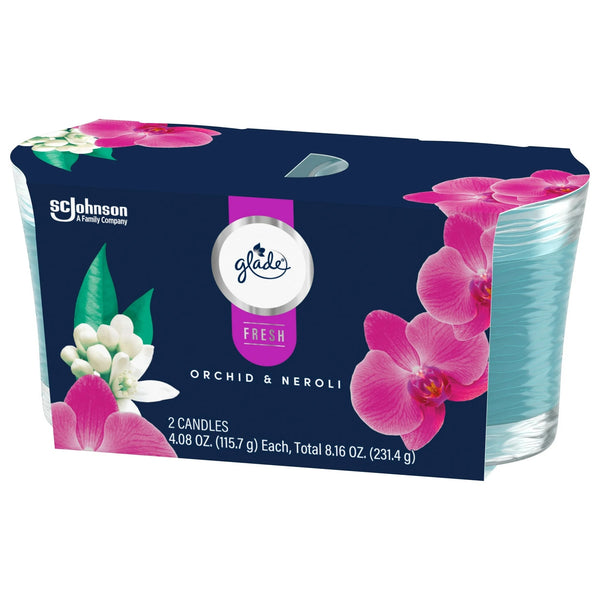 Orchid & Neroli, Fresh Collection, 2 Candles - 1 pack - plus 3 My Outlet Mall Resealable Storage Pouches