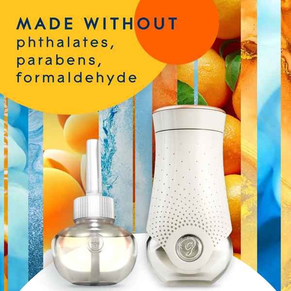 PlugIns Air Freshener Refills, Mothers Day Gifts, Coastal Sunshine Citrus, Infused with Essential Oils, 0.67 oz - 1 pack - 5 Count  per pack - plus 3 My Outlet Mall Resealable Storage Pouches