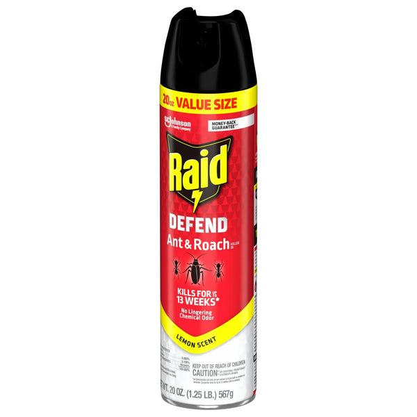 Defend Ant & Roach Killer, Indoor Insecticide, Residual Killing Power, Lemon Scent - 2 packs - 20 oz per pack - plus 3 My Outlet Mall Resealable Storage Pouches