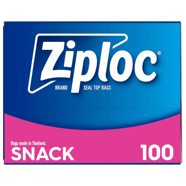 Snack Bags with Easy Guide Texture, Grip 'n Seal Technology - 1 pack - 100 Count per pack - plus 3 My Outlet Mall Resealable Storage Pouches