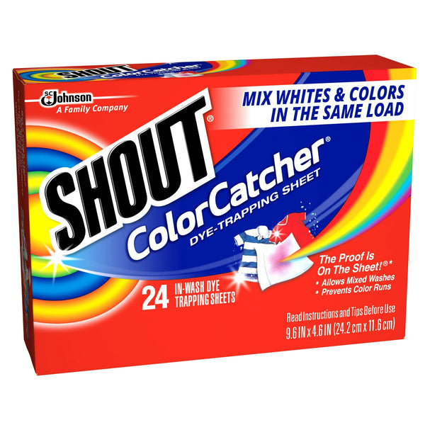 Color Catcher, Laundry Dye-Trapping Sheets -  2 Packs- 24 Sheets per pack plus 3 My Outlet Mall Resealable Storage Pouches