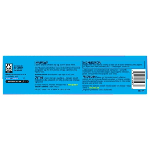 Freezer Half Gallon Storage Bags, Grip 'n Seal Technology - 1 pack - 40 Count per pack - plus 3 My Outlet Mall Resealable Storage Pouches
