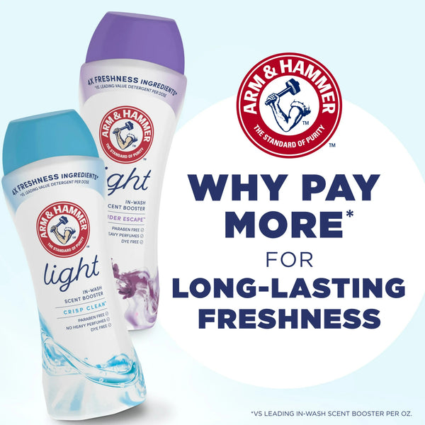 Light In-Wash Scent Booster, Laundry Scent Booster Crisp Clean Scent- 1 pack - 24 oz per pack - plus 3 My Outlet Mall Resealable Storage Pouches