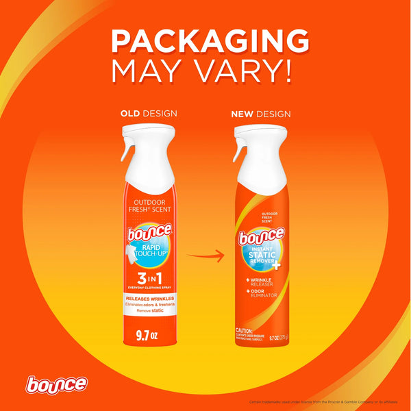 Rapid Touch-Up 3 in 1 Static Remover, Wrinkle Releaser, Fabric Refreshing Odor Eliminator, Fresh Scent - 2 packs - 9.7 oz per pack  plus 3 My Outlet Mall Resealable Storage Pouches