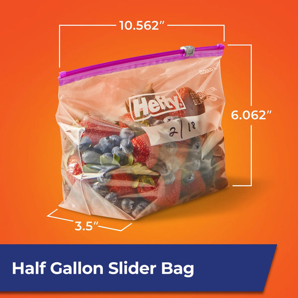Slider Kitchen Storage Bags, Half-gallon Size - 2 packs -  40 Count per pack - plus 3 My Outlet Mall Resealable Storage Pouches