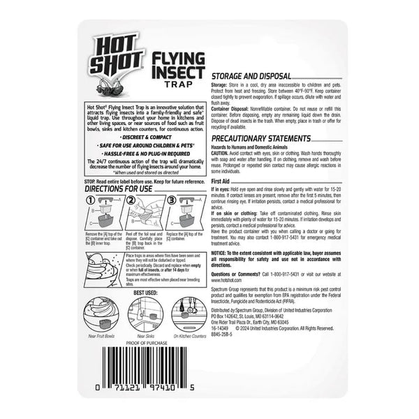 Flying Insect Trap, Attracts and Captures House and Fruit Flies - 2 packs - 2 Count - plus 3 My Outlet Mall Resealable Storage Pouches
