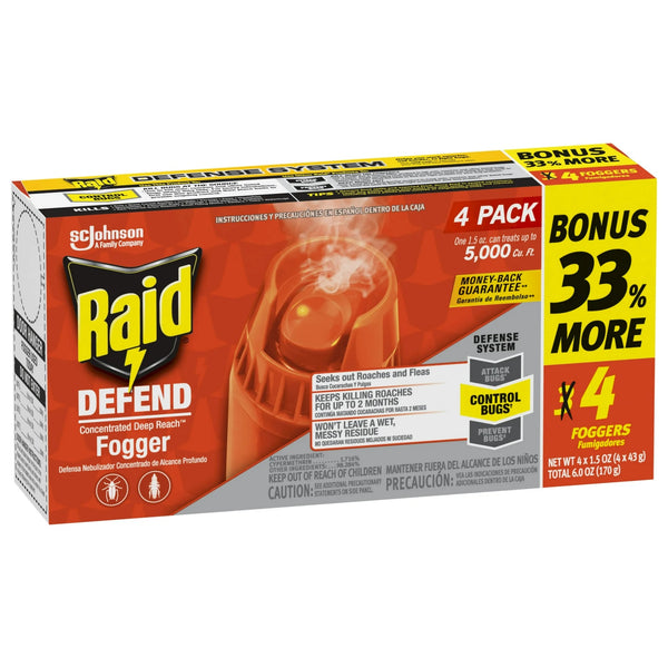 Concentrated Deep Reach Roach Insect Killer & Fogger - 3 packs - 4 Count - plus 3 My Outlet Mall Resealable Storage Pouches