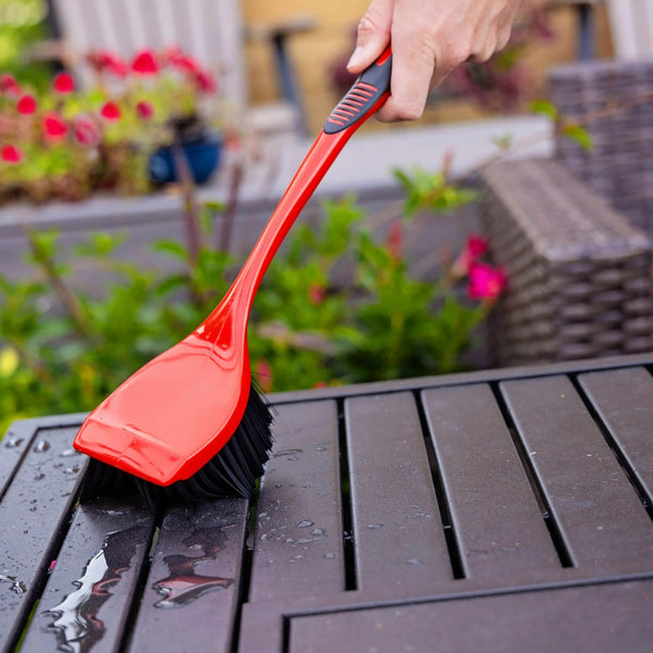 Long Handle Utility Scrub Brush Red Black Polypropylene Handle 3.75 in. Width - 1 pack - plus 3 My Outlet Mall Resealable Storage Pouches
